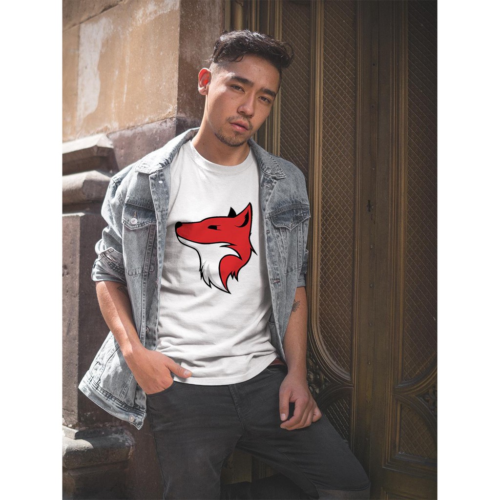 Áo thun Nam in hình Hình vẽ cáo màu đỏ - Cotton Thun Phong Cách Cá Tính - Cực Chất Và Đẹp
