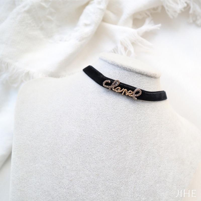 Vòng Cổ Choker Đính Ngọc Trai Đen Phong Cách Hàn Quốc