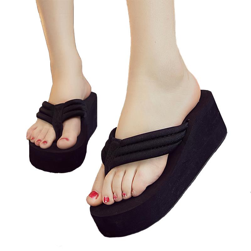 Dép Xỏ Ngón Đế Xuồng Siêu Cao 6Cm Chống Trượt Thời Trang Mùa Hè Mới Cho Nữ