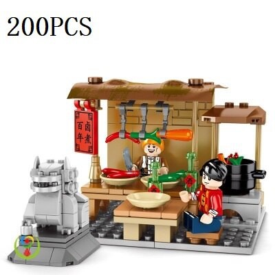 LEGO Bộ Đồ Chơi Lắp Ráp Mô Hình Nhà Đường Phố Trung Quốc 8 Kiểu