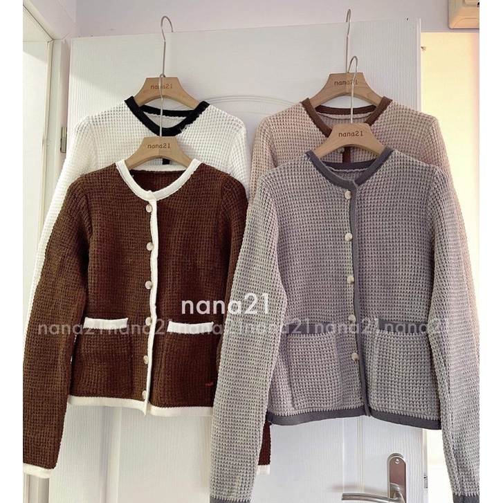 Áo cardigan viền
