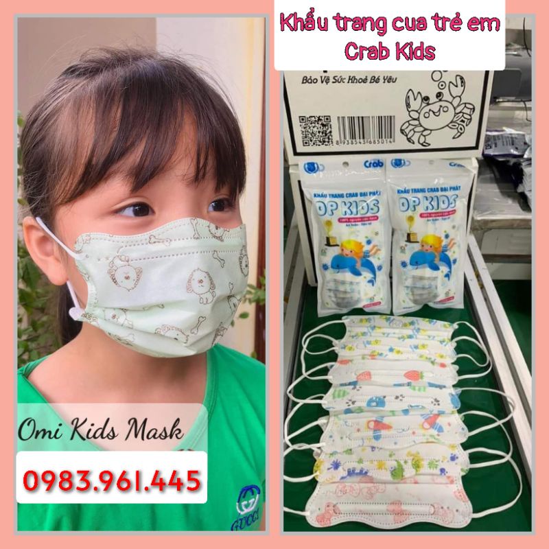 Khẩu trang Cua Trẻ em, Crab Kids (cho bé từ 5-10 tuổi)
