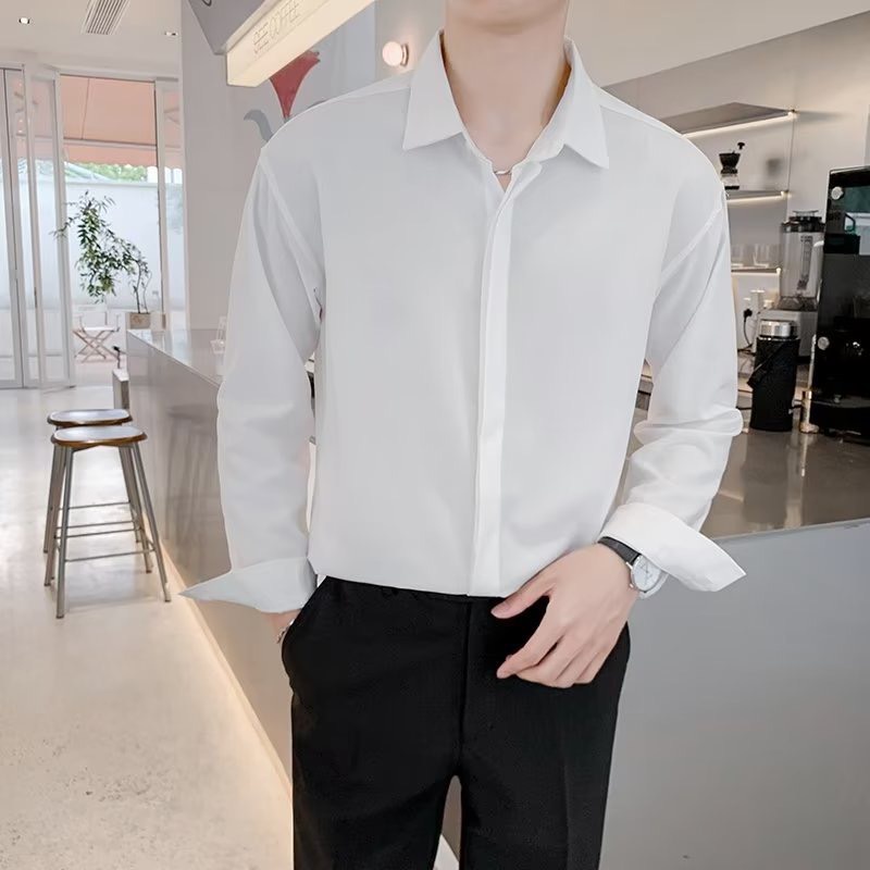 Áo sơ mi nam Mantoni dài tay kiểu dáng ôm body, không nhăn không xù thoáng mát (SML)