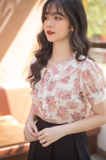 Áo hoa voan đục lỗ