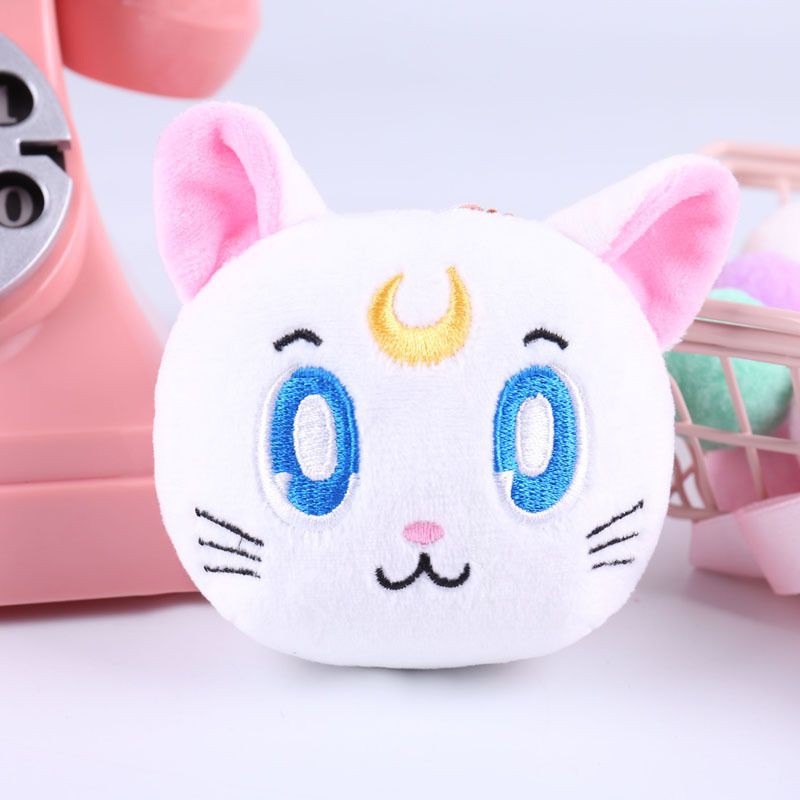 SAILOR MOON LUNA Móc Khóa Hình Chú Mèo Nhồi Bông Đáng Yêu