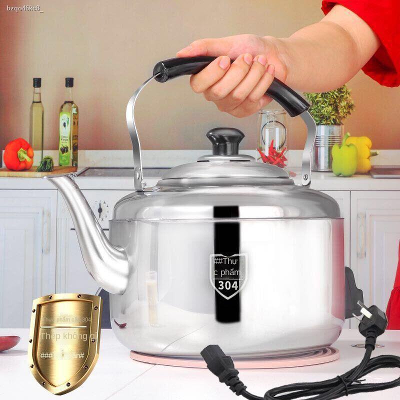 Ấm siêu tốc inox 304 công suất lớn chống cháy khô đun nước gia đình có còi trà điện 4L-10 lít