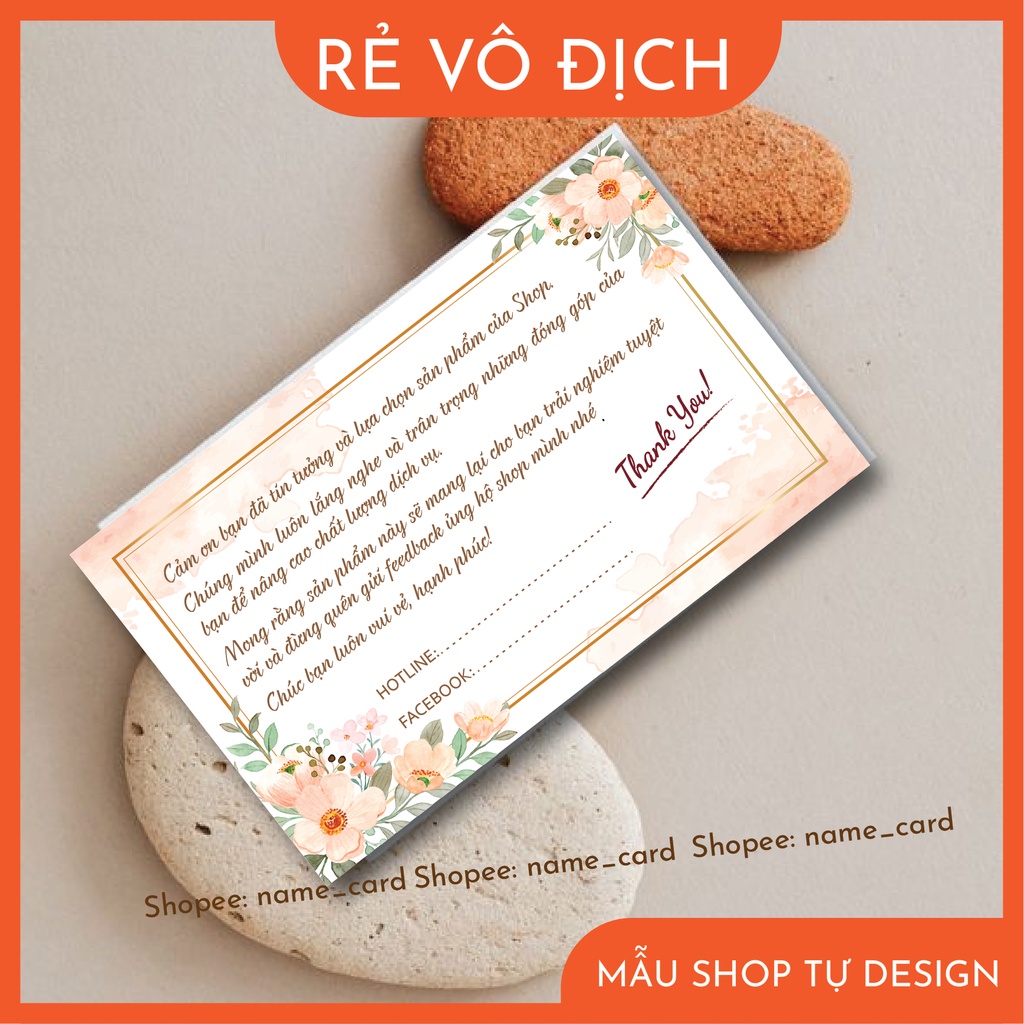 Combo 100 cái] card cảm ơn, card Thank you có sẵn tại shop