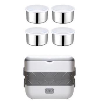Hộp cơm cắm điện văn phòng 2 tầng 4 bát inox có chức năng giữ nhiệt độ, hâm nóng và tự nấu chín thức ăn đa năng