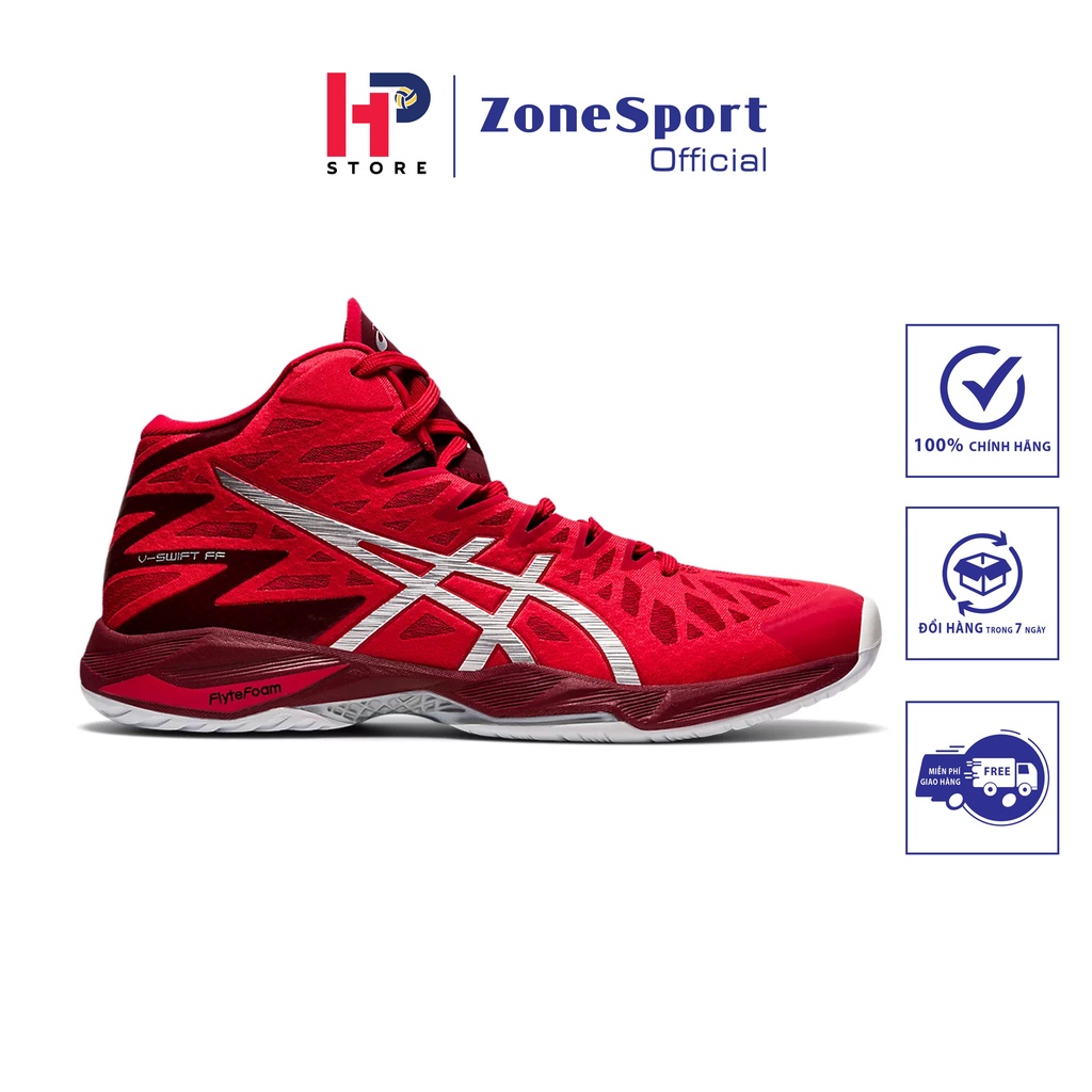Giày Asics V Swift FF 2 MT Đỏ - Giày chuyên bóng chuyền cổ cao đệm gel tăng đàn hồi, chống sốc, giảm chấn, độ bền cao