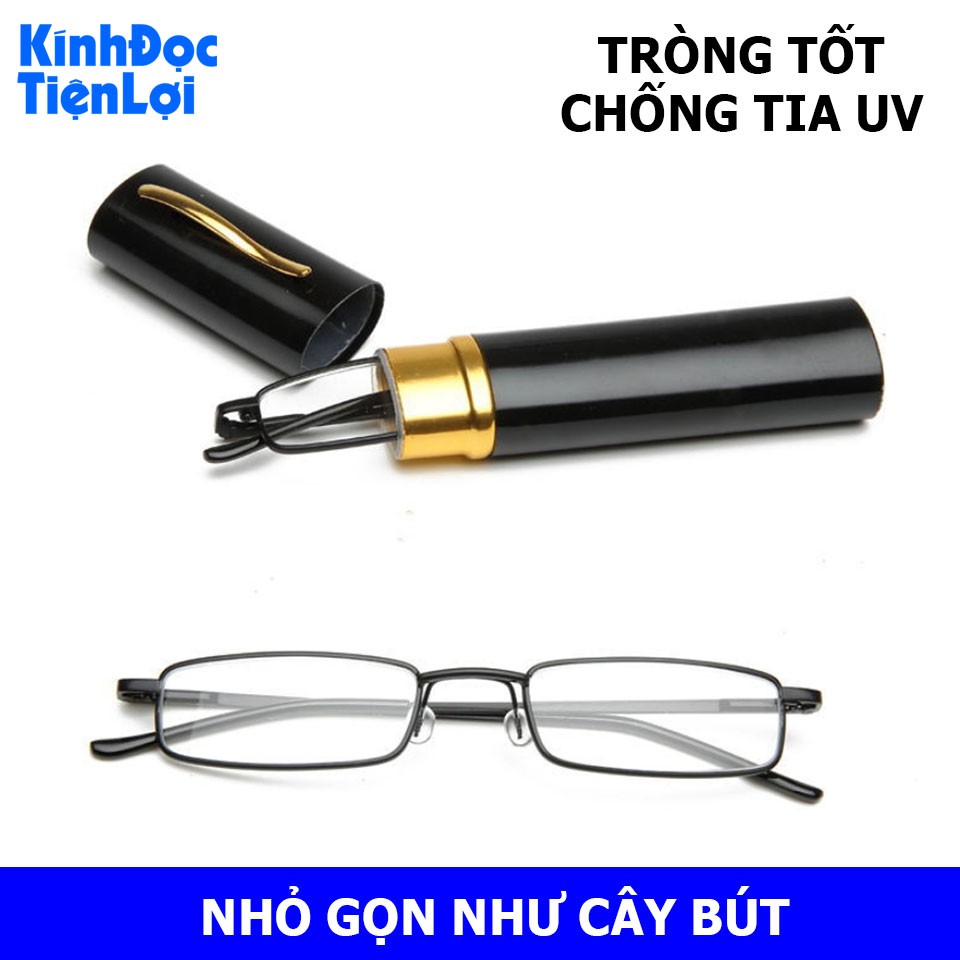 Kính lão Kính đọc sách như cây bút, có hộp đựng tiện lợi Màu ĐEN/BẠC