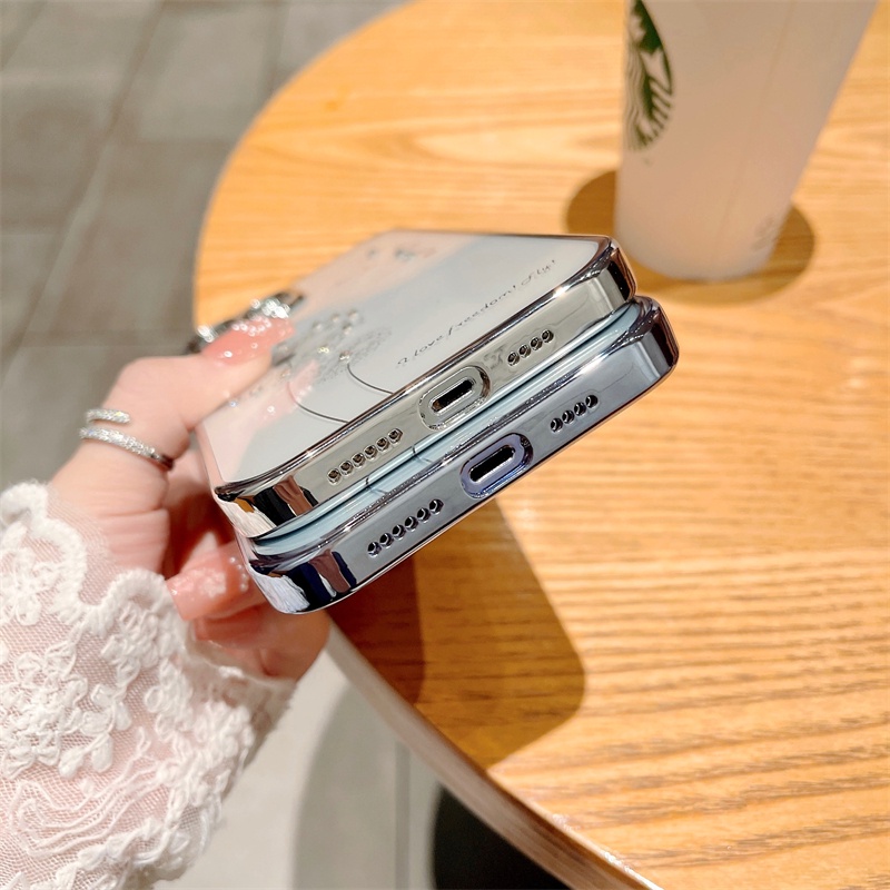 Ốp Điện Thoại TPU Mạ Điện Họa Tiết Hoa Bồ Công Anh Cho Iphone 13 Pro Max 11 12 Pro XS MAX