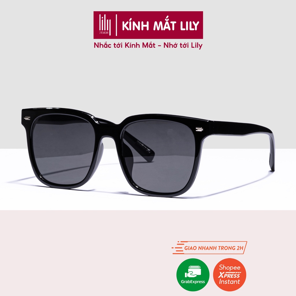Kính mát nam nữ LILYEYEWEAR mắt vuông to chống UV400 chống bụi đi đường màu sắc thời trang hè kc317