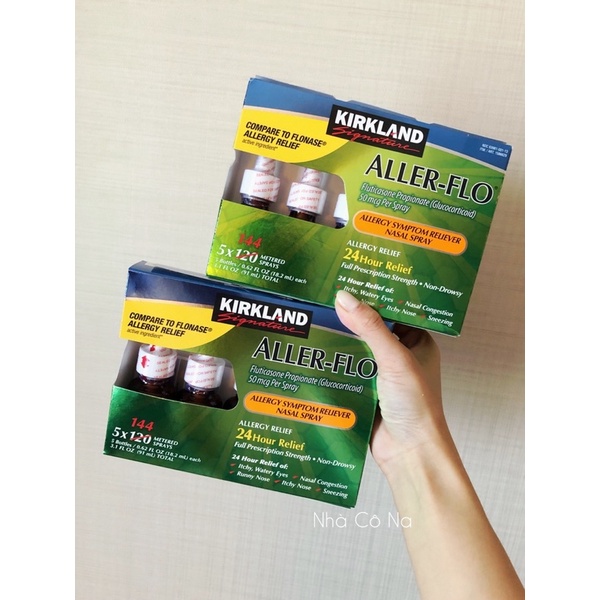 Xịt Mũi Kirkland Aller-Flo mẫu mới, chai 144 sprays