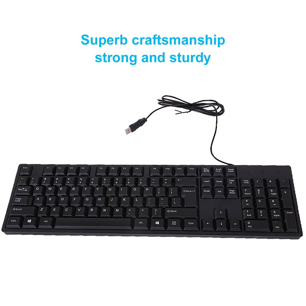 Bàn Phím 104 Phím Có Dây Usb Chống Nước Chống Mài Mòn Cho Laptop / Máy Tính