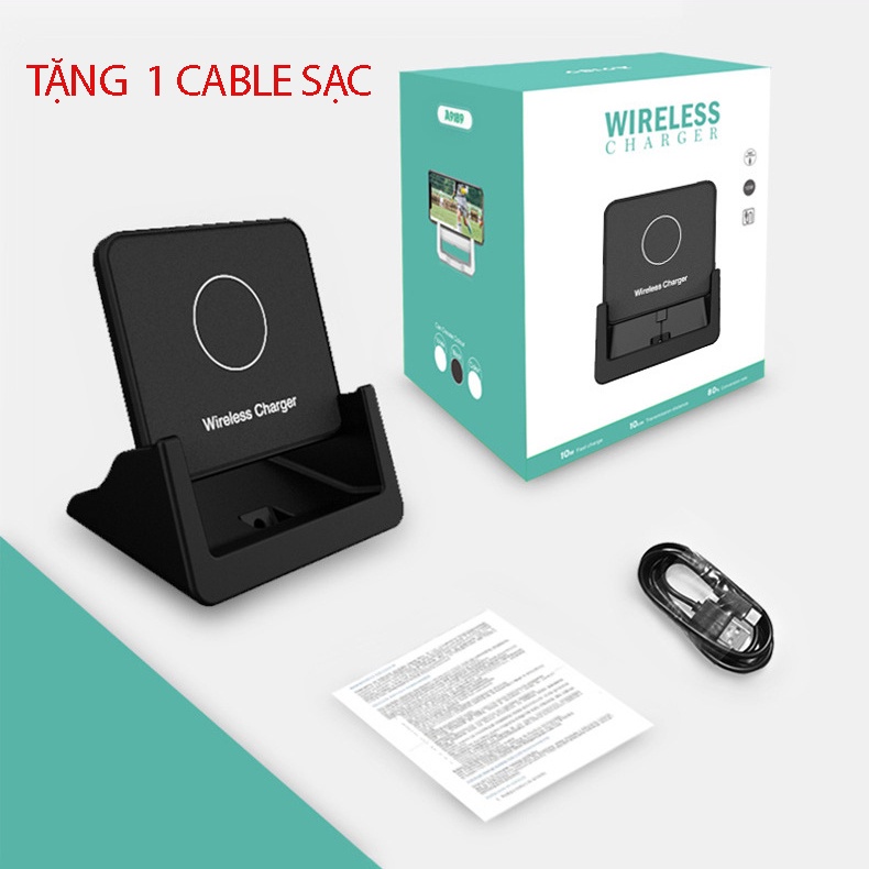 Sạc không dây hỗ trợ sạc nhanh 15W các dòng máy android và ip 8 trở lên có hỗ trợ sạc không dây chuẩn Qi