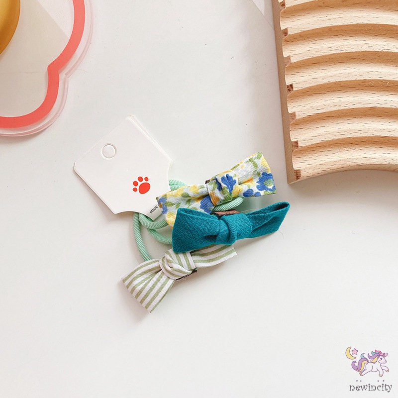 Băng Đô Nơ In Họa Tiết Hoa Nhiều Màu Sắc Phong Cách Hàn Quốc Cho Bé Gái