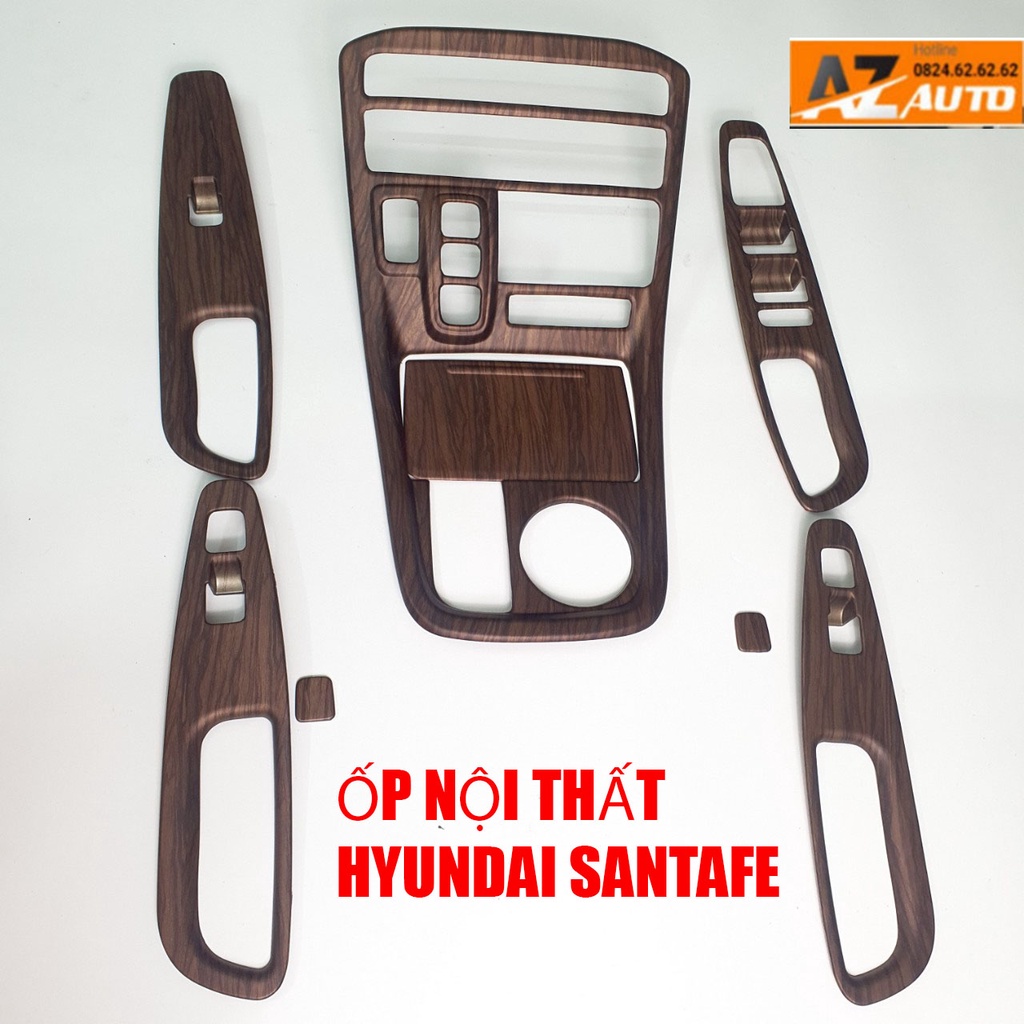 Ốp nội thất Vân Gỗ Hyundai Santafe 2021-2023 hàng cao cấp