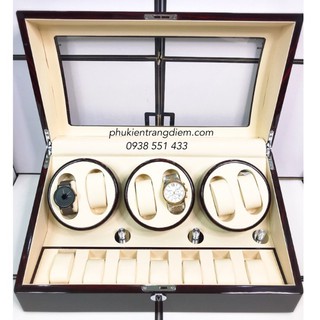 [CÓ ĐÈN] Hộp Đựng Đồng Hồ Cơ - 6 Xoay + 7 Cố Định [BH 2 NĂM]
