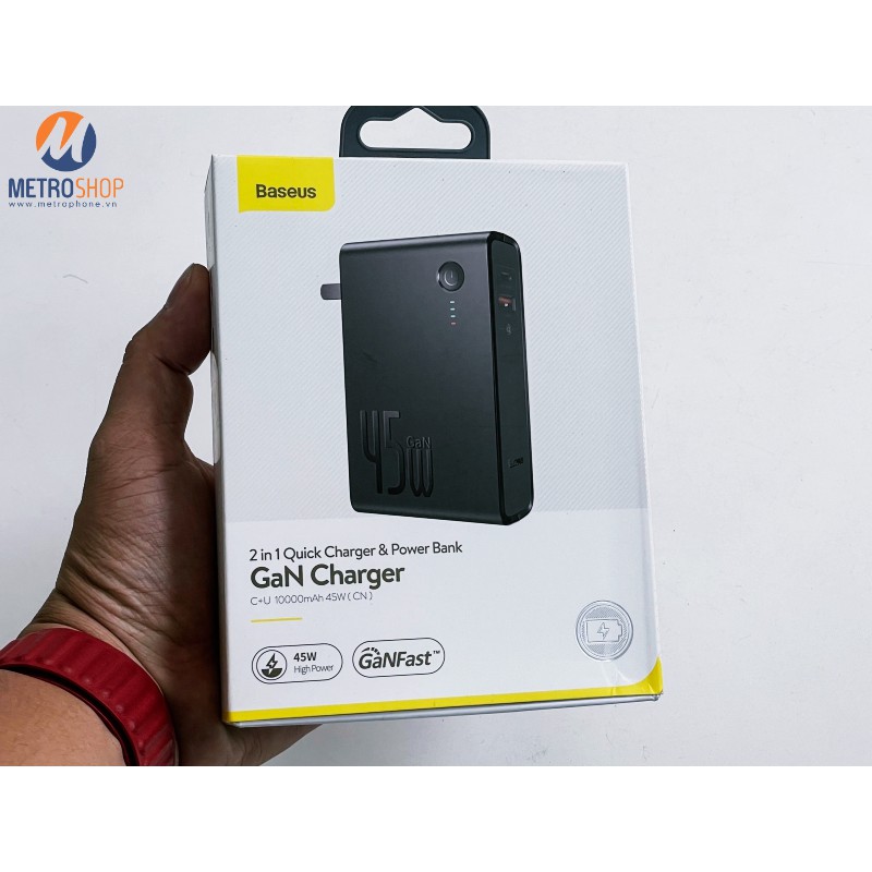 Pin dự phòng kiêm củ sạc GaN 45W 10.000mAh Baseus