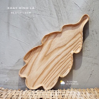 Khay gỗ tần bì hình lá