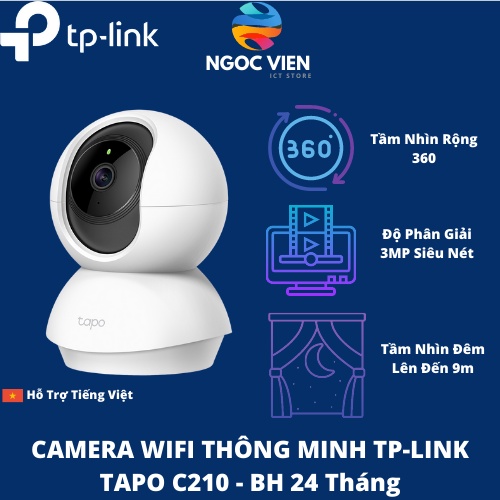 [Hỏa Tốc - HCM] Camera Wifi TP-link Tapo C210 Camera 360 1080p | Hàng Chính Hãng | Bảo Hành 24TH | Ngoc Vien Store