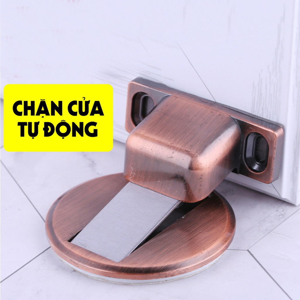 Chặn cửa nam châm đế mỏng/Chặn cửa thông minh, chống va đập - kèm miếng dán 3M & ốc vít, ảnh thật -dc4258