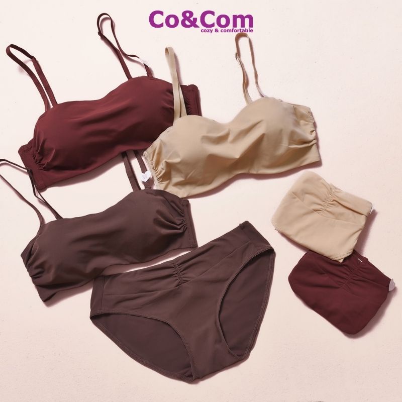 Bộ Đồ Lót Nữ Đúc Su Cao Cấp Sexy Co&Com BAN079N Dáng Quây Nâng Ngực Chất Mềm Mịn Co Giãn Thoải Mái