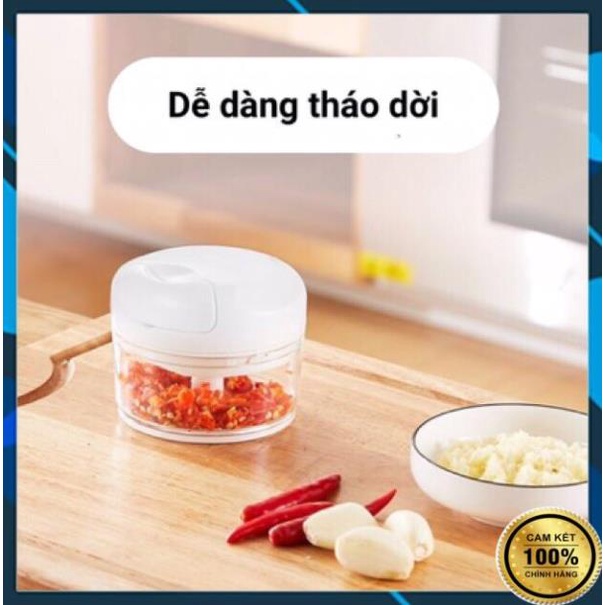 Cối xay tỏi ớt đa năng kéo tay thế hệ mới, Dụng cụ xay tỏi ớt cầm tay đa năng, máy tỏi ớt kéo tay