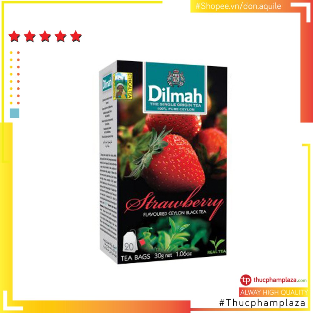 Trà vị Dâu tây hiệu Dilmah hộp 30g 40g 20 túi lọc