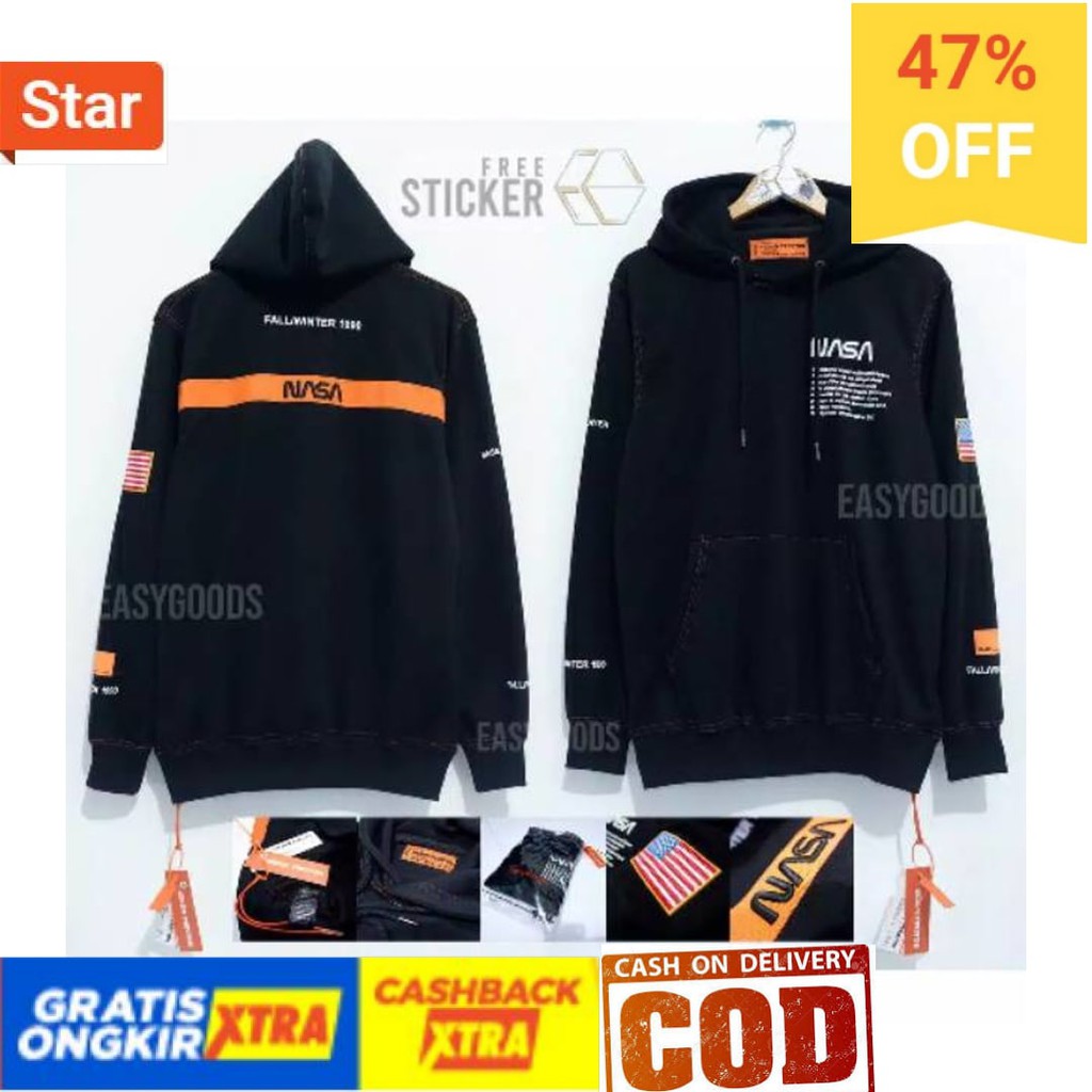 Áo Hoodie 100% Cotton Size M - Xxl / Nasa X Heron Preston Fw 1990