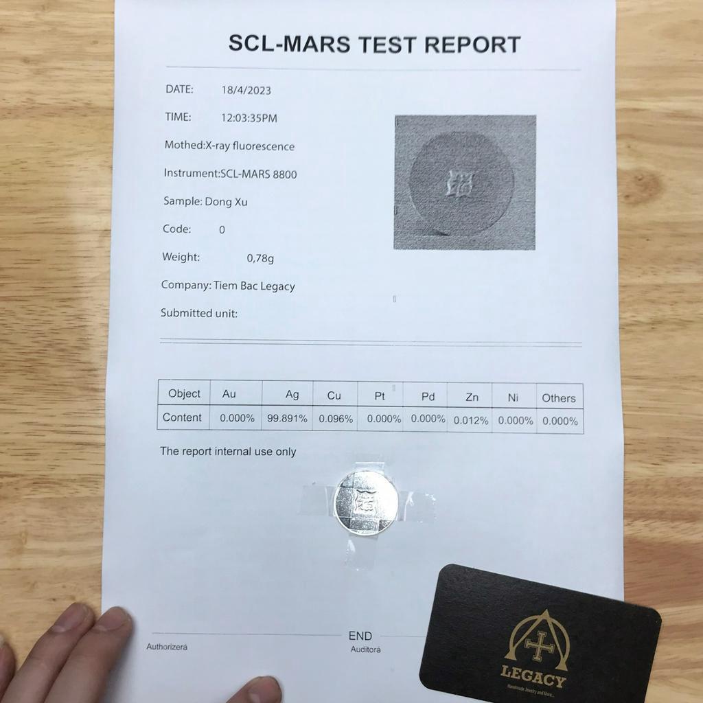 Đồng bạc chữ Phúc. Đồng bạc ta nguyên chất  :Legacy Jewelry