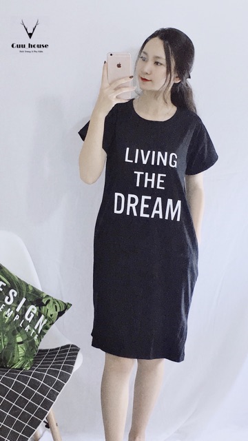 Váy suông túi eo Living form to chất đẹp