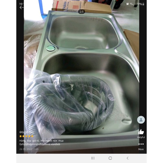 Chậu Rửa Chén Bát INOX,Chậu Hai Hộc Tặng Bộ Xả