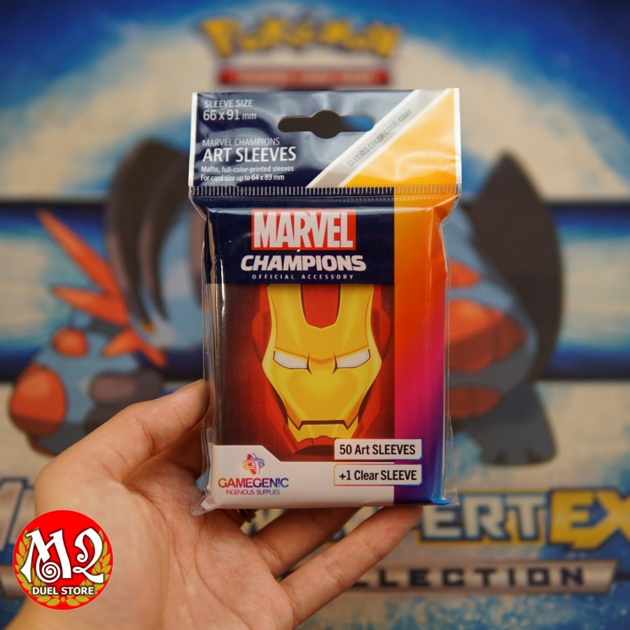 Bọc bài Standard size Game Genic Sleeves: Marvel Champions - Iron Man - 50 cái + 01 Clear sleeves - 66x91 mm