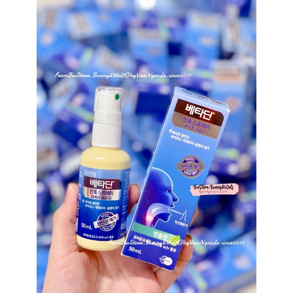 Xịt Họng BETADINE Diệt Khuẩn Hàn Quốc Mẫu Mới 50ml