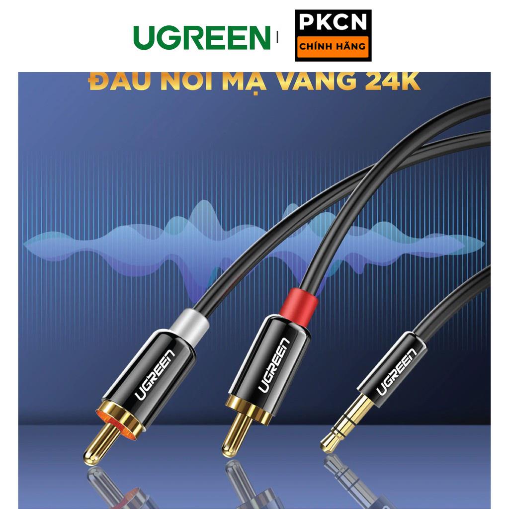 Dây Audio 3.5mm ra 2 đầu RCA  UGREEN AV116