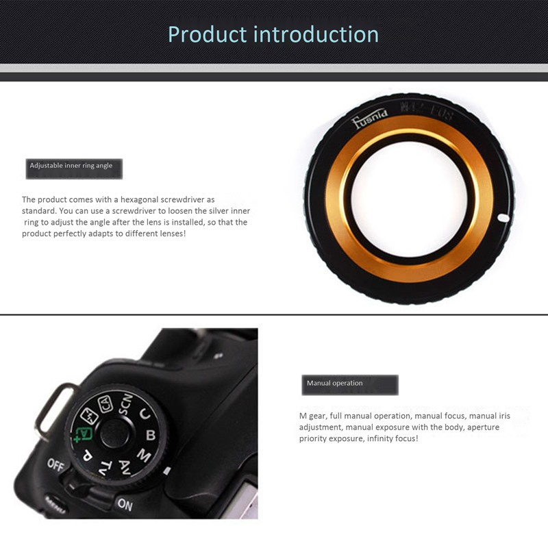 Fusind M42-EOS Adapter Ring for M42 Lens to EOS 7D 60D 50D 40D 80D