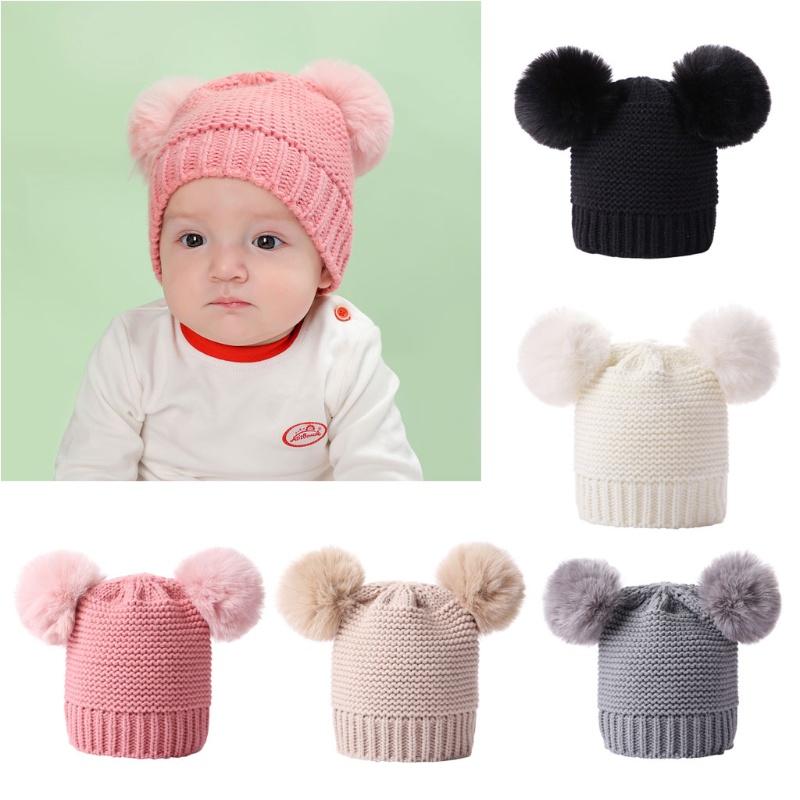 Mũ beanie dệt kim giữ ấm thời trang thu đông cho bé
