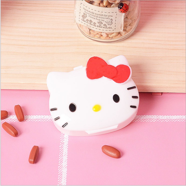 (Life-365) Hộp Đựng Thuốc Mini Hình Hello Kitty