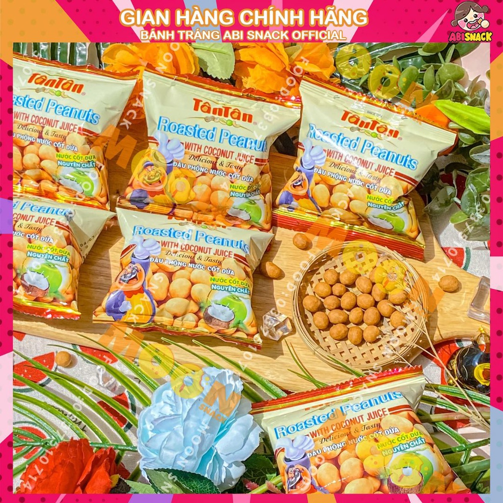 Đậu Phộng Nước Cốt Dừa Tân Tân gói mini 16g-bánh snack quen thuộc ăn vặt Moon Snack Food