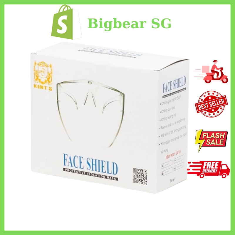 Kính bảo hộ che mặt, Chống Bụi Đi Đường, Chống giọt bắn FACE SHIELD HÀNG CAO CẤP CÓ QUÉT MÃ QR