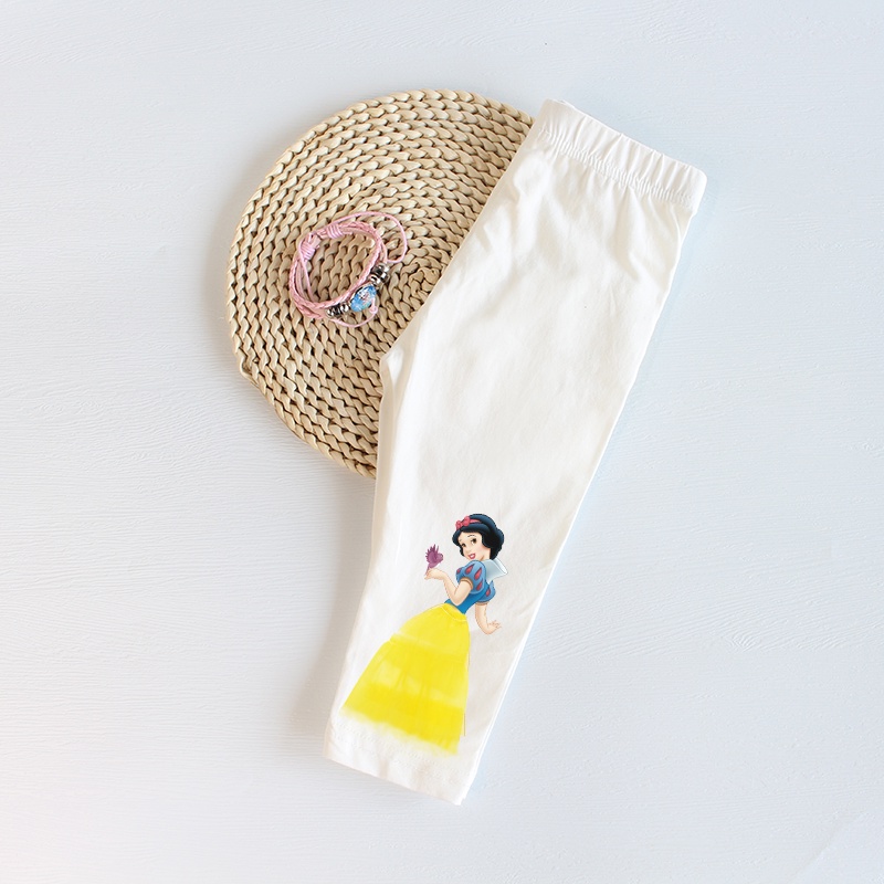 Quần legging phối lưới họa tiết hoạt hình xinh xắn dành cho bé gái