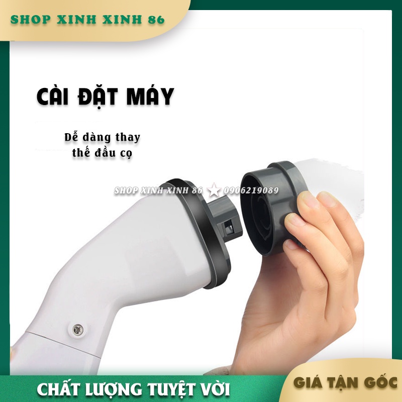 Chổi Điện Cọ Nhà Tắm Cầm Tay Không Dây Kèm 5 Đầu Cọ Thay Thế Đa Năng Thông Minh