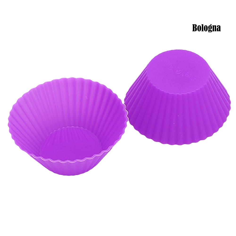 Set 10 Khuôn Silicone Tròn Làm Bánh Muffin Tái Sử Dụng Tiện Lợi