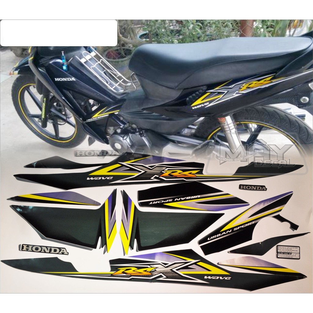 Bộ tem honda wave RSX 100 màu đen