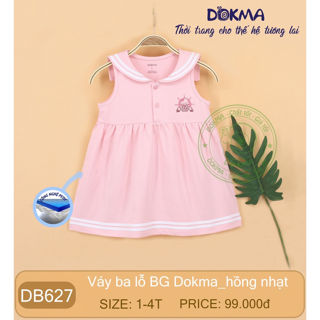 Dokma - Váy sát nách thủy thủ bé gái 1-3 tuổi DB1375