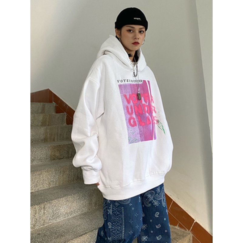 NRVP Áo hoodie tay dài dáng rộng phong cách Hàn trẻ trung dành cho nữ