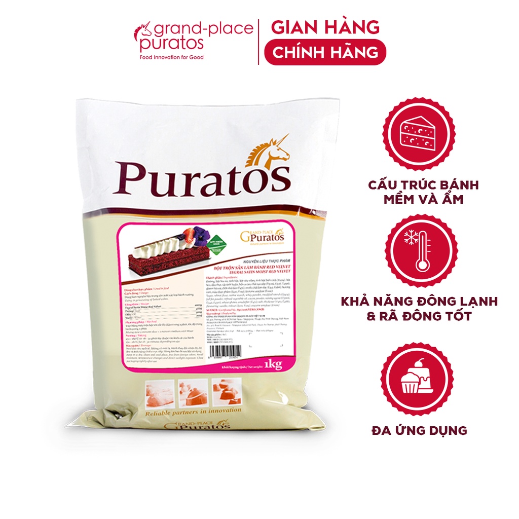 Bột Trộn Sẵn Làm Bánh Red Velvet Puratos Grand-Place VN -1kg