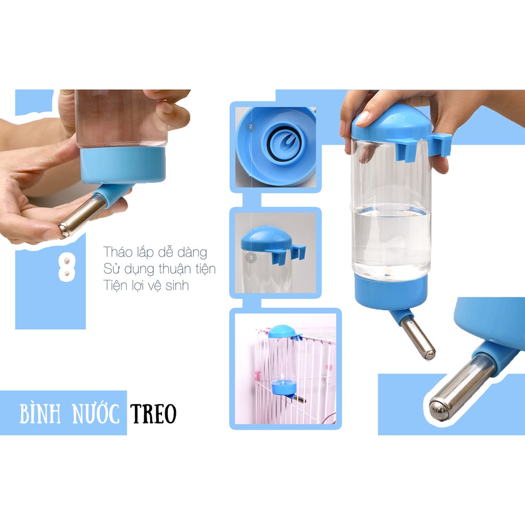 [VIDEO] BÌNH NƯỚC TREO TRONG CHUỒNG 400ml