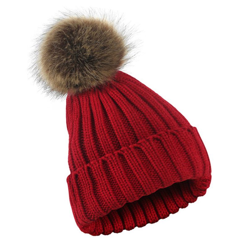 Mũ Len Beanie Màu Trơn Có Gân Thời Trang Mùa Đông Cho Nam Và Nữ